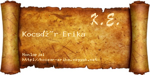 Kocsár Erika névjegykártya