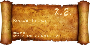 Kocsár Erika névjegykártya