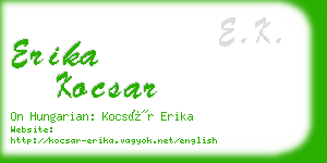 erika kocsar business card